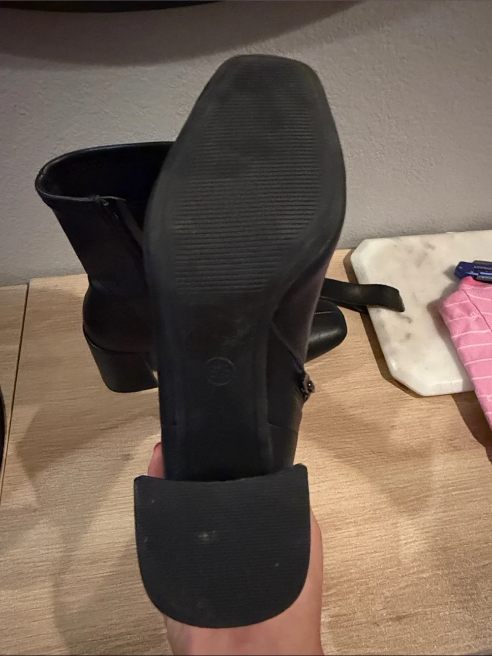 a new day Black Square-Toe Ankle Booties